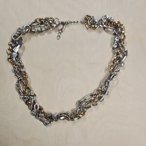 Elegant Gold and Silver Chain Necklace